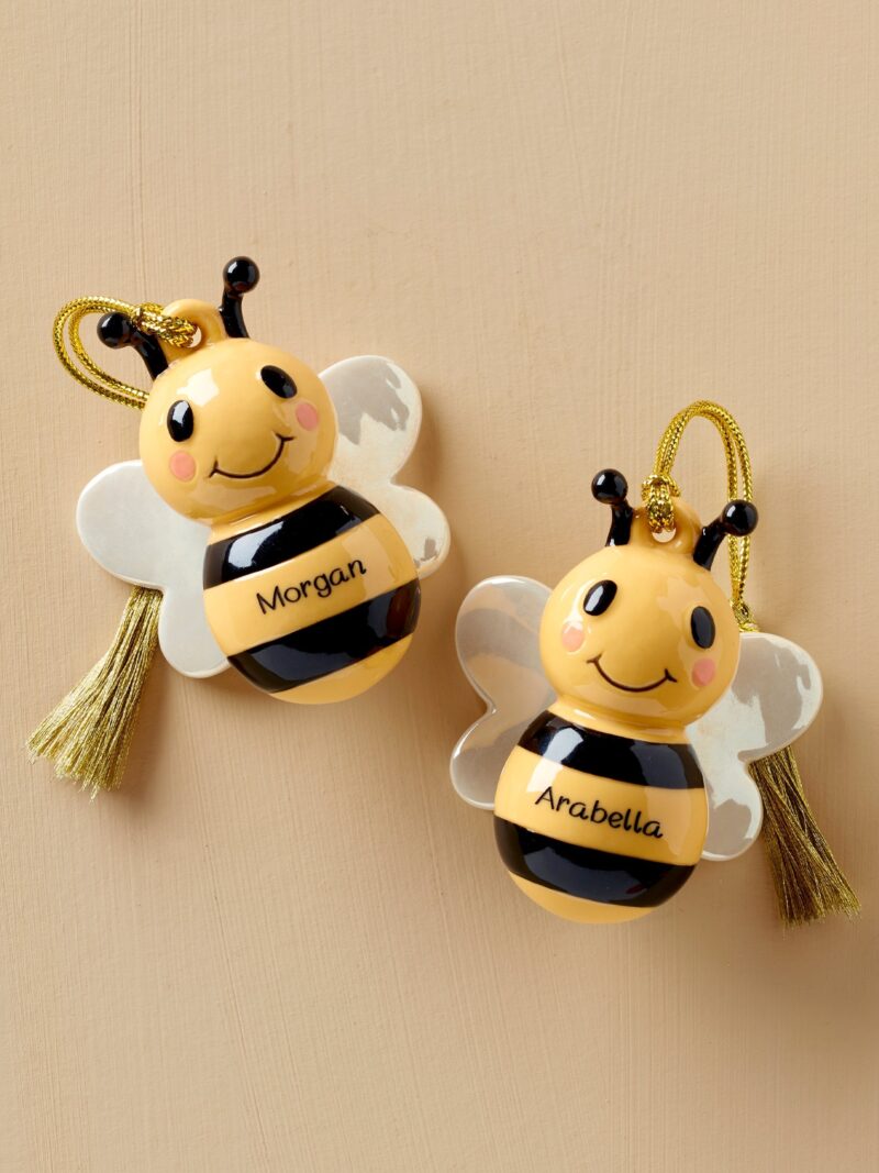 Personalized Bees 2-Piece Ornament Set